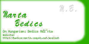 marta bedics business card